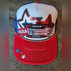 NWT RED Custom Trump trucker hat